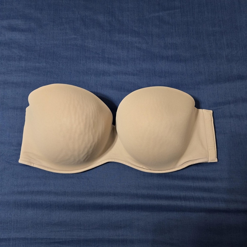 Cacique Bra Womens 42DD Plus Beige Boost Multi-Way Strapless Push Up Underwire